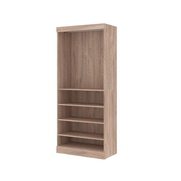 Bestar Pur 36W Closet Organizer in rustic brown